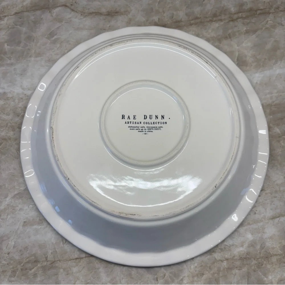 Rae Dunn White Ceramic Pie Dish Slice